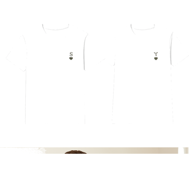 Minimalista kezdőbetűk pólók párosít - TenStickers