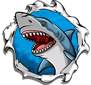 Nagy cápa 3d gyerek ing - TenStickers
