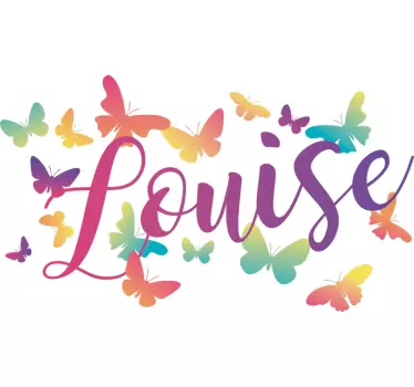 Gradiens pillangók név pólóval - TenStickers