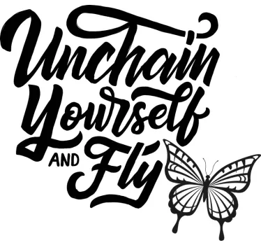 Inspiráló pillangó idézet póló - TenStickers