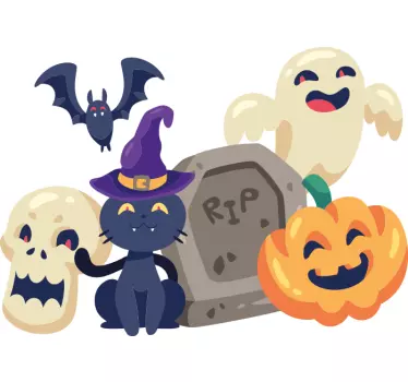 Vicces halloween szimbólumok halloween póló - TenStickers