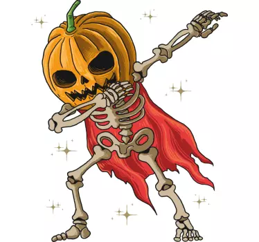 Csillogó csontváz sütőtök halloween pólóval - TenStickers