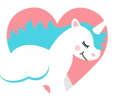 Unikornis szív csatlakozó póló gyerekeknek - TenStickers