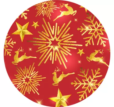 Vörös rénszarvas csillagok Póló karácsony - TenStickers