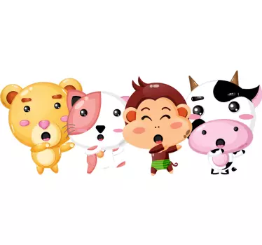 Aranyos Állatbarátok póló gyerekeknek - TenStickers