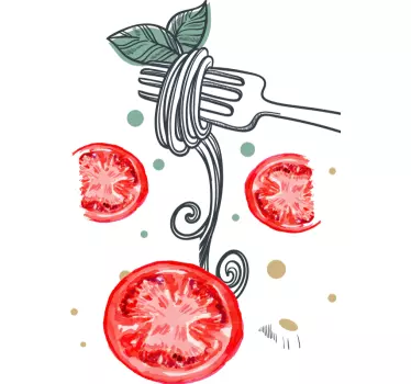 Tészta és paradicsom póló - TenStickers