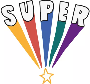 Szuper színes sugárzás póló - TenStickers