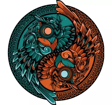 Yin yang bagoly illusztrációs póló - TenStickers