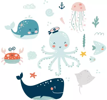 Cuki tengeri lények póló gyerekeknek - TenStickers