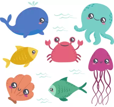 Cuki tengerélőlények póló gyerekeknek - TenStickers