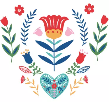 Szív virágkompozíció póló - TenStickers