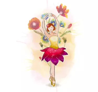 Virágos balett tánc póló baba - TenStickers