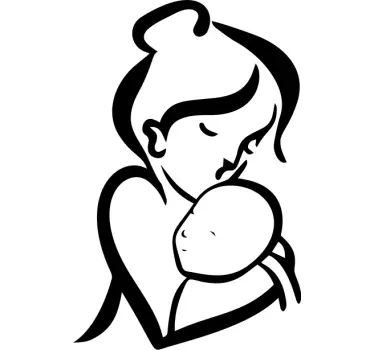 Egyszerű piros körvonalú anyák napi póló - TenStickers