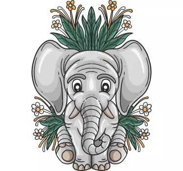Aranyos elefánt illusztrációs póló gyerekeknek - TenStickers