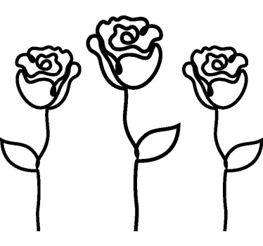 Minimalista rózsák illusztráció póló - TenStickers