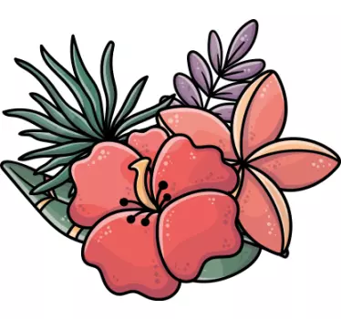 Piros rajzolt virágok gyerek ing - TenStickers
