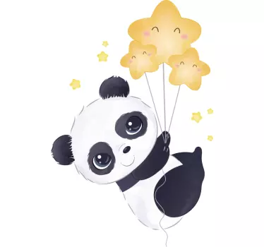 Baba panda léggömb gyerek pólóval - TenStickers