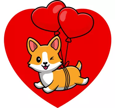 Szívballonokkal corgi póló gyerekeknek - TenStickers