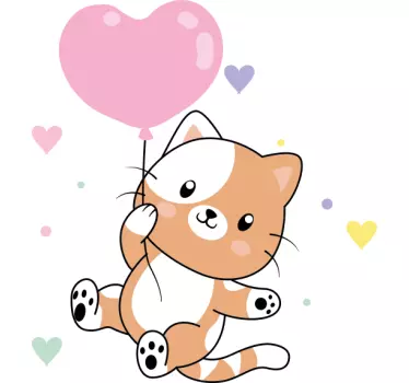 Cuki macska léggömb póló gyerekeknek - TenStickers