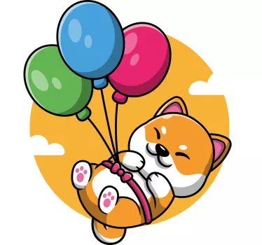 Kínai kutya és lufi gyerek póló - TenStickers