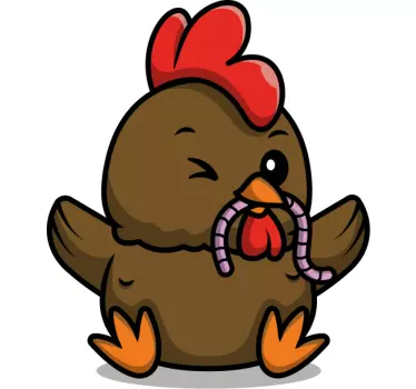 Cuki csirke kukacokkal póló - TenStickers