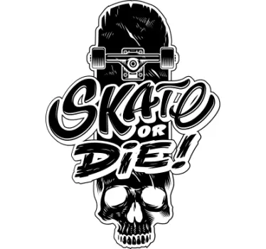 Skateboarding skull graphic póló - TenStickers