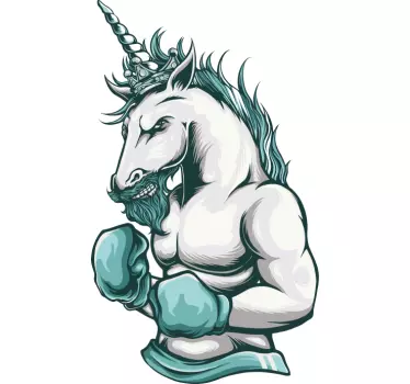 Bokszoló egyszarvú bajnok póló - TenStickers