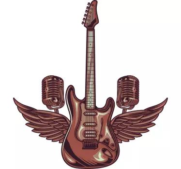 Gitárszárnyas mikrofonok póló - TenStickers