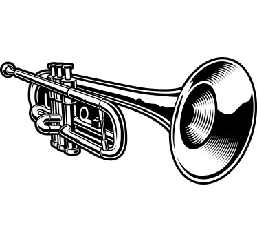 Fekete-fehér trombita illusztráció póló - TenStickers