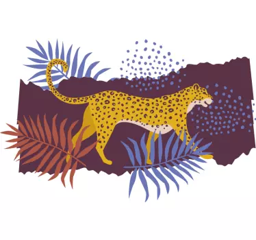 Bűbájos leopárd erdő stílus póló - TenStickers