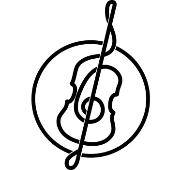 Vonalbeli cselló design póló - TenStickers
