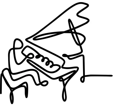 Zongorista lineart aranyos design póló - TenStickers
