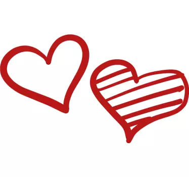 Piros szív szívek illő ing pároknak - TenStickers
