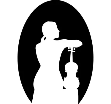 Hegedűs sziluett hátul ülő póló - TenStickers