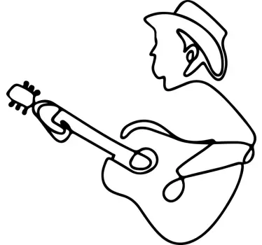 Gitáros aranyos minimalista design póló - TenStickers