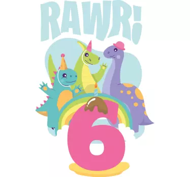 Színes dinoszaurusz parti póló gyerekeknek - TenStickers