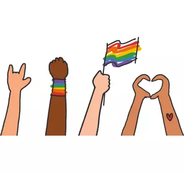 Büszkeséget kifejező kezek póló - TenStickers