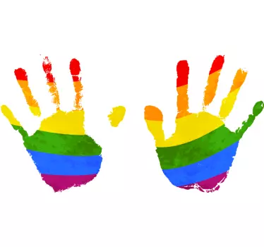 Színes kézlenyomatok mintázata anya és lánya póló - TenStickers