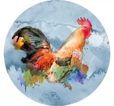 Színes kakas művészet póló - TenStickers