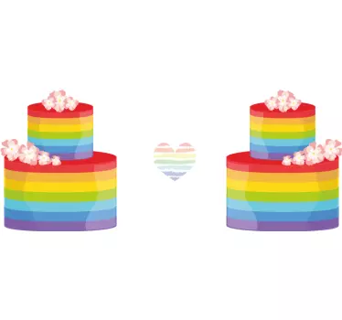 Két pár szivárvány torta illő ing pároknak - TenStickers