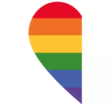 Fél lgtb szivárványos szívhez illő ing pároknak - TenStickers