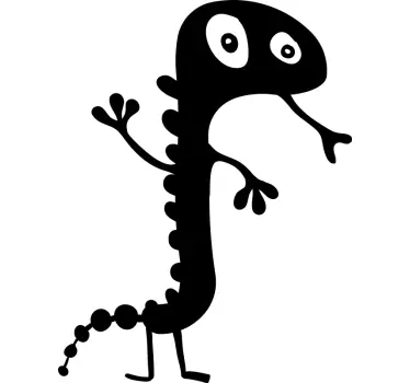 Rajzfilm zöld gyík sziluett gyerek ing - TenStickers