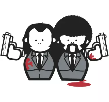 Stílusos pár fegyverekkel pólók párosít - TenStickers