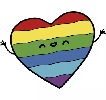 Szivárványos smiley szív póló - TenStickers
