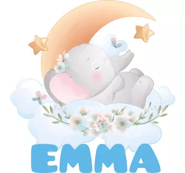 Aranyos elefánt alvó póló baba - TenStickers