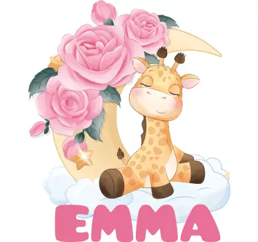 Aranyos állatok zsiráf névvel baba póló - TenStickers