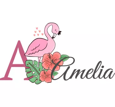 Flamingó és virágok póló baba - TenStickers