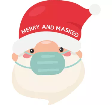 Karácsonyi póló boldog mikulás maszkban - TenStickers