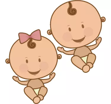 Rajzfilm twin babies baba póló - TenStickers