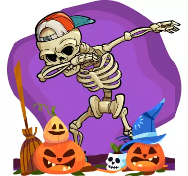 Csontváz táncmozdulat halloween pólók - TenStickers